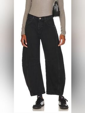 Free People Good Luck Barrel Jeans Black 26 Perfect Condition We The Free